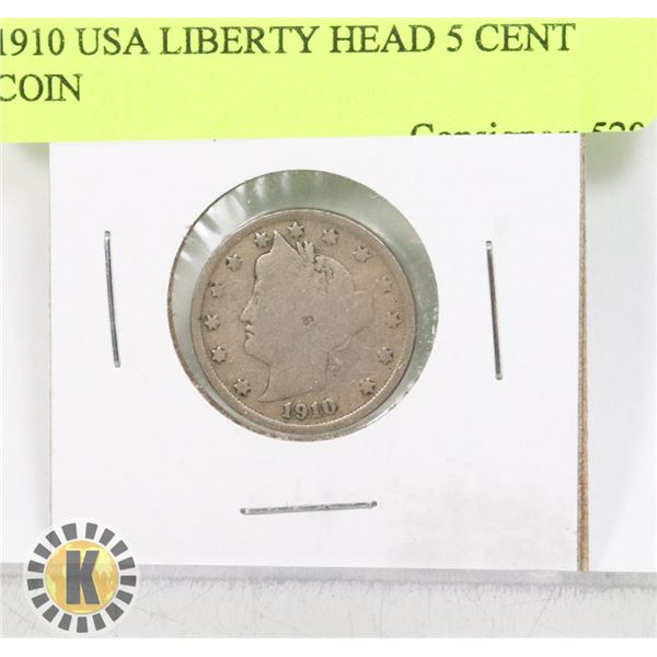1910 USA LIBERTY HEAD 5 CENT COIN