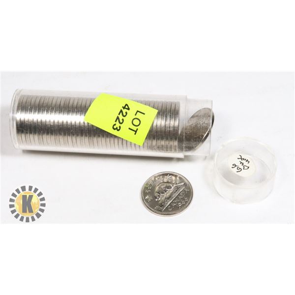TUBE OF 1966 CANADIAN NICKELS MARKED UNC