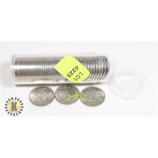 TUBE OF 1963 CANADIAN NICKELS
