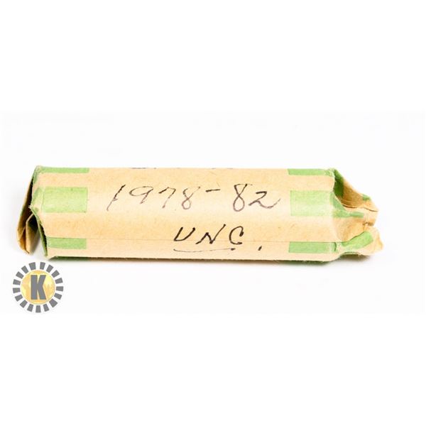 ROLL OF CANADIAN DIMES MARKED 1978-1982 UNC
