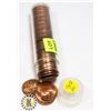 TUBE OF 1958 CANADIAN PENNIES MARKED BU
