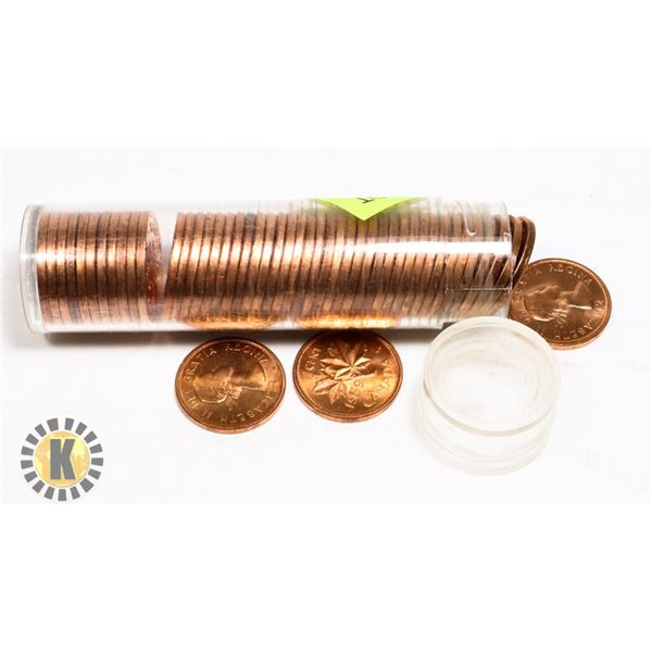 TUBE OF 1959 CANADIAN PENNIES