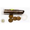 TUBE OF 1954 CANADIAN PENNIES MARKED GOOD ONES