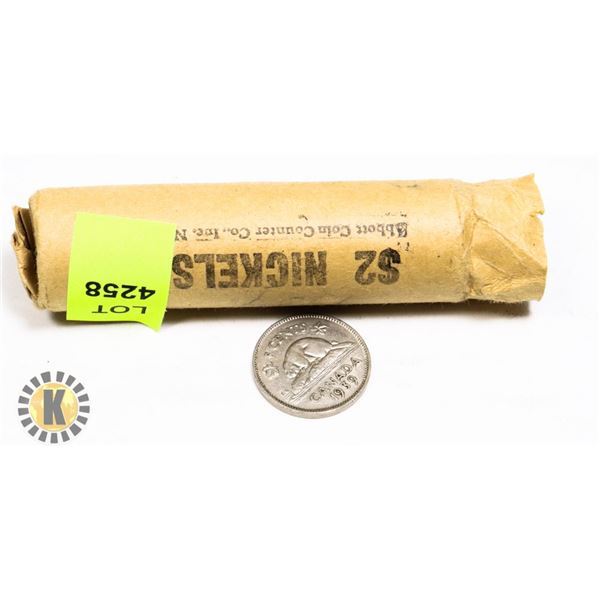 ROLL OF 1939 CANADIAN NICKELS