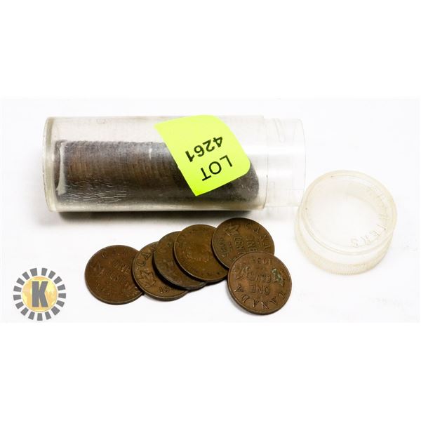 TUBE OF 1935 CANADIAN PENNIES