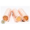 THREE UNCIRCULATED ROLLS OF 2011 CANADIAN PENNIES