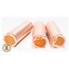 THREE UNCIRCULATED ROLLS OF 2012 CANADIAN PENNIES
