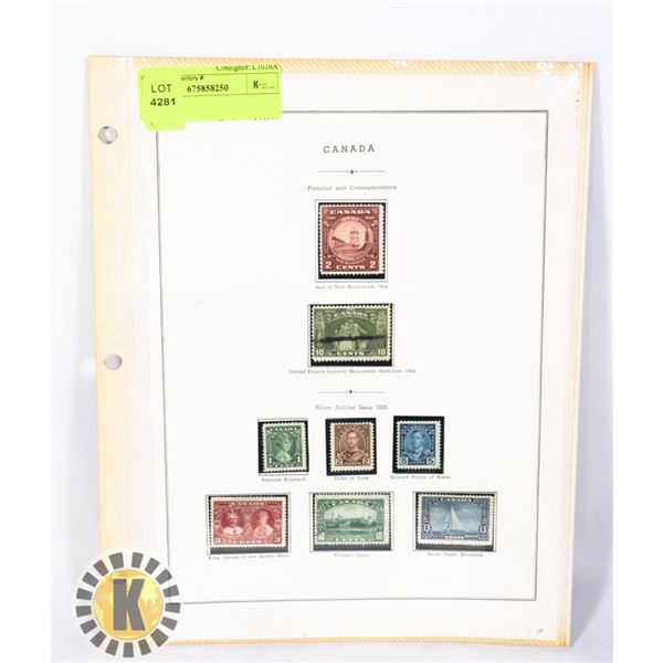 SHEET OF CANADIAN STAMPS