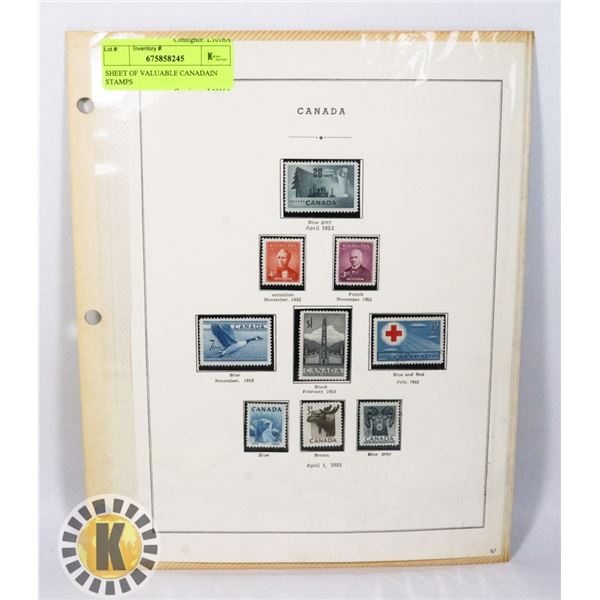 SHEET OF CANADIAN STAMPS