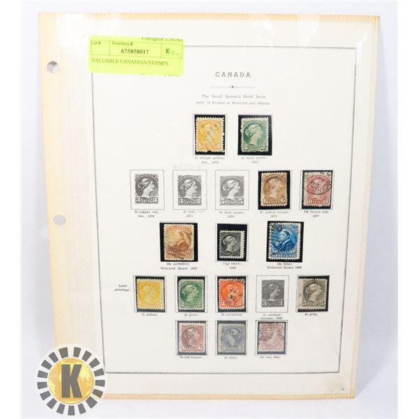 SHEET OF CANADIAN STAMPS