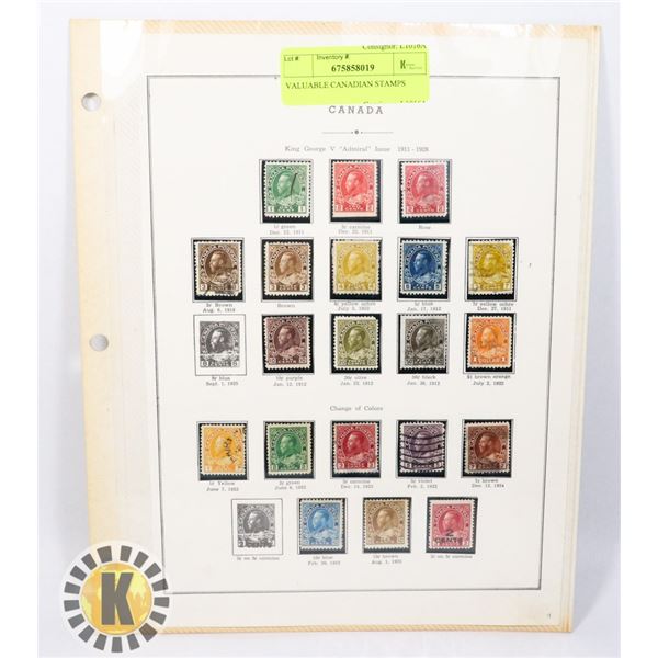 SHEET OF CANADIAN STAMPS