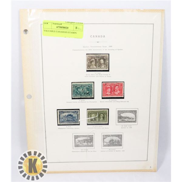 SHEET OF CANADIAN STAMPS