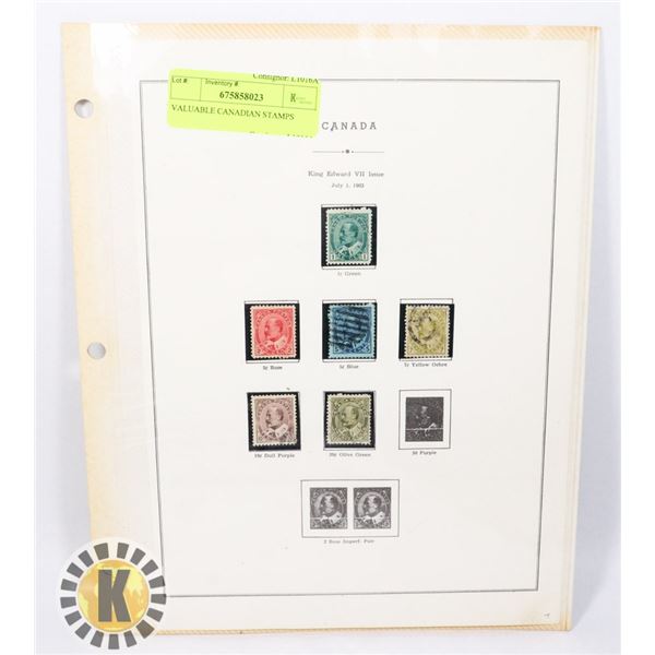 SHEET OF CANADIAN STAMPS