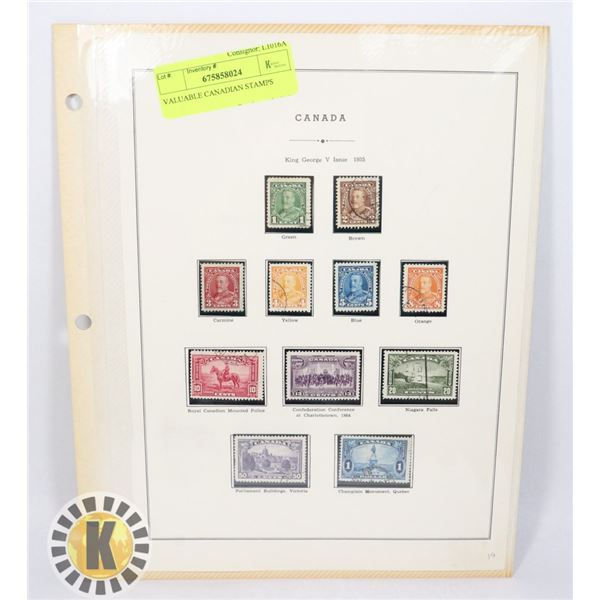 SHEET OF CANADIAN STAMPS