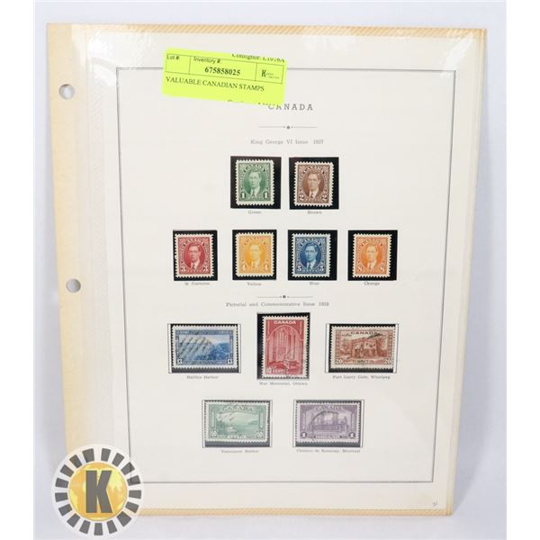 SHEET OF CANADIAN STAMPS