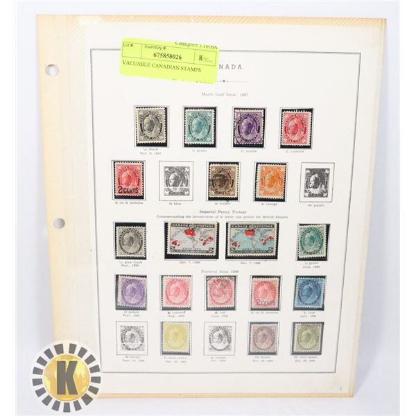 SHEET OF CANADIAN STAMPS