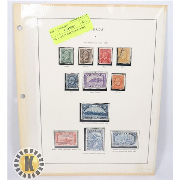 SHEET OF CANADIAN STAMPS