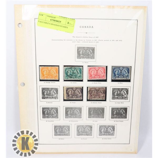SHEET OF CANADIAN STAMPS