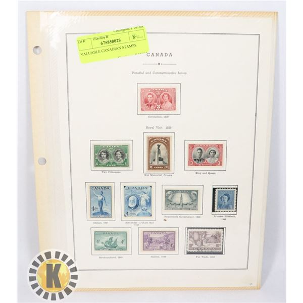 SHEET OF CANADIAN STAMPS