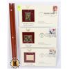 LOT OF THREE 22K GOLD REPLICA STAMPS WITH FIRST