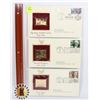 LOT OF THREE 22K GOLD REPLICA STAMPS WITH FIRST
