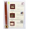 LOT OF THREE 22K GOLD REPLICA STAMPS WITH FIRST