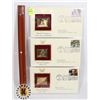 LOT OF THREE 22K GOLD REPLICA STAMPS WITH FIRST