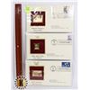 LOT OF THREE 22K GOLD REPLICA STAMPS WITH FIRST