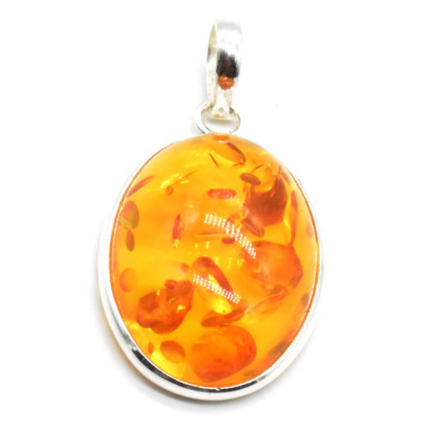 SILVER AMBER (RECONSTITUTED)(8.5CT)  PENDANT