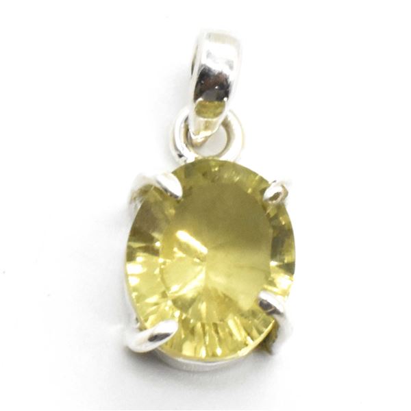 SILVER LEMON TOPAZ(4.05CT) LASER CUT PENDANT