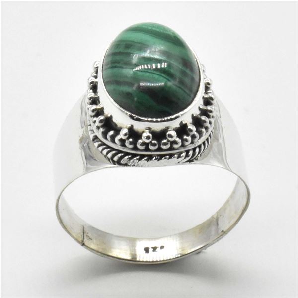 SILVER MELAKITE(7.45CT) MENS RING (~WEIGHT 6.3G)
