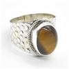 Image 3 : SILVER TIGER EYE(6.15CT) MENS RING (~WEIGHT 5.15G)