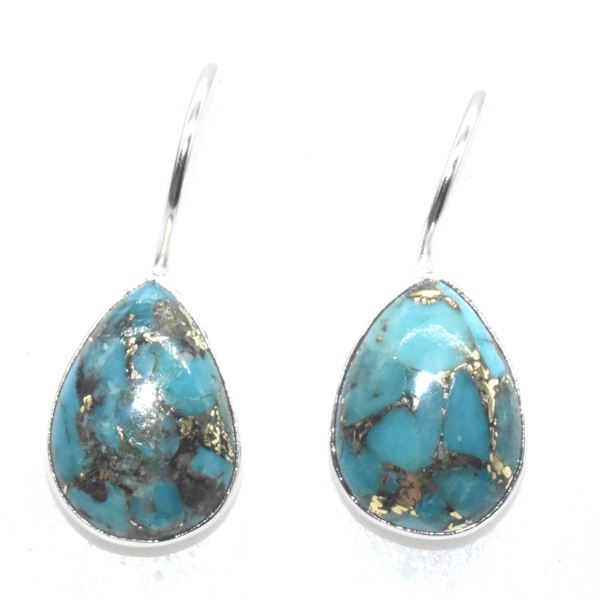 SILVER COPPER  MUHAVE TURQUOISE(8.95CT) EARRINGS