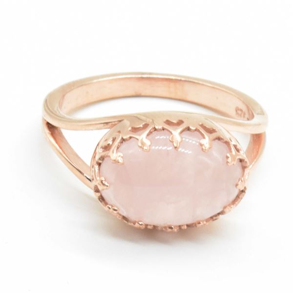 ROSEGOLD PLATED SILVER ROSE QUARTZ(6.7CT)