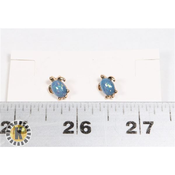 NEW GEMSTONE TURTLE STUD EARRINGS