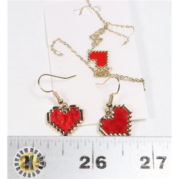 NEW 8 BIT EARRING AND NECKLACE SET