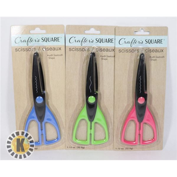 LOT OF THREE NEW CRAFTING SCISSORS