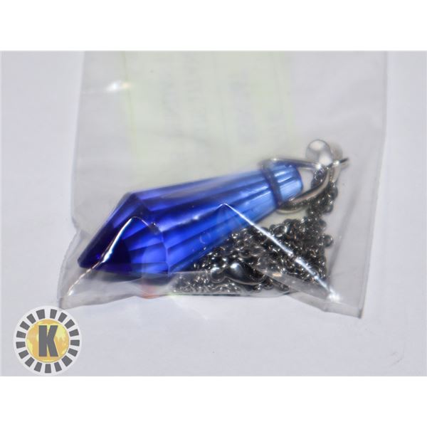 10)  COBALT BLUE TITANIUM CRYSTAL 1.75  PENDANT