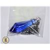 Image 1 : 10)  COBALT BLUE TITANIUM CRYSTAL 1.75" PENDANT