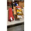 Image 1 : ROAD FLARE SET AND BOX OF WHEEL CHOCKS