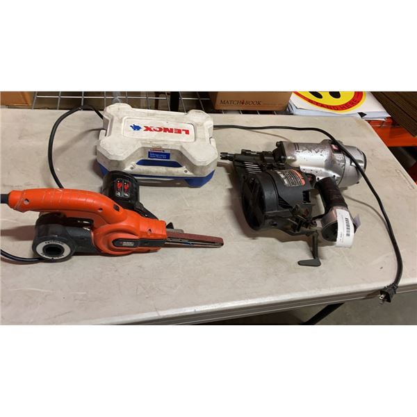 BLACK AND DECKER CYCLONIC SANDER AND GRIPRITE COIL NAILER