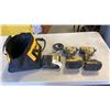 Image 1 : DEWALT CORDLESS TOOL SET - 2 DEWALT CORDLESS IMPA CT GUNS, 2 BATTERIES AND CHARGER - TESTED WORKING