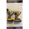 Image 2 : DEWALT CORDLESS TOOL SET - 2 DEWALT CORDLESS IMPA CT GUNS, 2 BATTERIES AND CHARGER - TESTED WORKING
