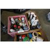 Image 2 : 2 CRATES AND BOX OF SHOP FLUIDS AND TAPE