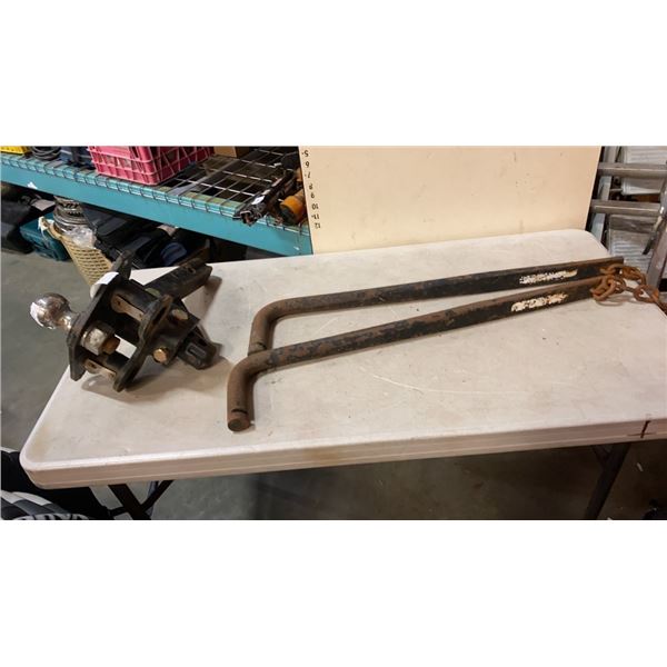 HUSKY TRAILER HITCH WITH SWAY BARS AND 2 5/16 INCH BALL