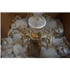 Image 2 : BRASS AND GLASS CHANDELIER