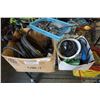 Image 1 : 2 BOXES OF HEAVY DUTY GROUNDING WIRE SECURITY CAMERA AND TRAY OF METAL BILLETS