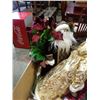 Image 2 : BOX OF CRANBERRY POINSETTIAS, AND CHRISTMAS FIGURES