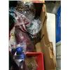 Image 3 : BOX OF CHRISTMAS BALL ORNAMENTS, WALL HANGING, TREE SKIRT AND MORE