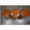 Image 2 : 3 WOOD STOOLS